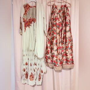 Floral Embroidered authentic Lahenga Choli Dress w/scarf